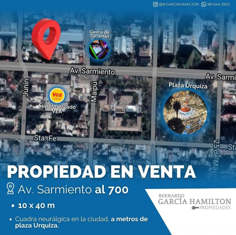 CASA EN VENTA SOBRE AV. SARMIENTO AL 700