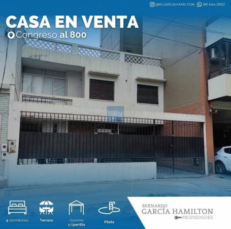 CASA EN VENTA congreso al 800