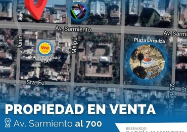 CASA EN VENTA SOBRE AV. SARMIENTO AL 700